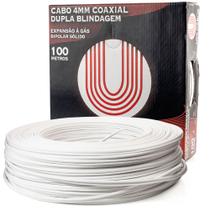 Caixa com 100 Metros de Cabo Coaxial Bipolar 4mm com Dupla Blindagem, UDI Cabos, Para uso Exterior, Anti-Chama - Branco Caixa com 100 Metros de Cabo Coaxial Bipolar 4mm com Dupla Blindagem, UDI Cabos, Para uso Exterior, Anti-Chama - Branco