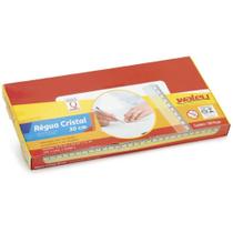 Caixa com 100 Réguas Cristal 30cm Waleu