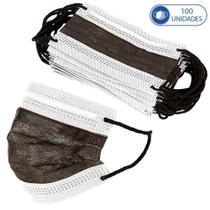 Caixa com 100 Unidades de Máscaras Preto Cirúrgicas para Crianças Miralupa