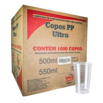 Caixa com 1000UN copo 300 ou 330ml descartável PP liso chopp suco açai