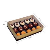 Caixa Com 10un Para Chocolate Decorativa Dourado e Marron - Macrozão