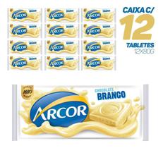 Caixa Com 12 - Barra / Tablete De Chocolate Branco Arcor