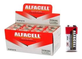 Caixa Com 12 Bateria 9v Original Alfacell