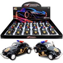 Caixa com 12 Fusca de Metal Policia Federal Fricção Lojista Brinquedo Infantil