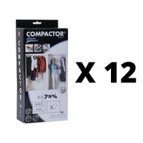 Caixa com 12 Kits de 2 Sacos Organizador de Roupa a Vácuo 105x70 e 145x70cm - Compactor