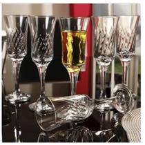 Caixa com 12 taças para champanhe Lírio 195ml vidro