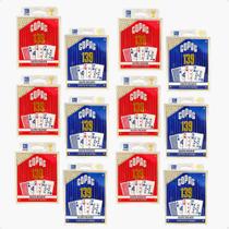 Caixa com 12 unidades Jogo De Cartas Baralho 139 Profissional Naipe Grande Azul/vermelho 98482