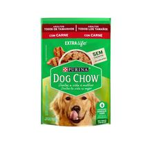 Caixa com 15 Sachês Dog Chow Extra Life Para Cães Adultos Todos os Tamanhos Sabor Carne - 100g Cada