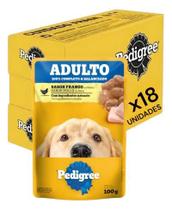 Caixa com 18 Sachês Pedigree para cães adultos sabor frango ao molho 100g. Caixa com 18 Sachês Pedigree para cães adultos sabor frango ao molho 100g.