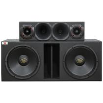 Caixa Com 2 Woofer De 12 Eros E-450Lc + Corneteira Hinor