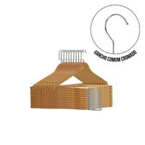 Caixa com 20 Cabides de Madeira Marfim para Blusa com Barra Durabilidade e Elegância Caixa com 20 Cabides de Madeira Marfim para Blusa com Barra Durabilidade e Elegância