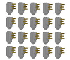 Caixa com 20 Plugues Macho 3 pinos 2P T Legrand 10A 250V Cinza Ref. 615921