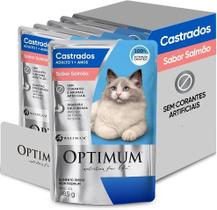 Caixa com 20 sachês Optimum para Gatos Castrados Salmão 85gr.