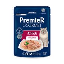 Caixa com 20 Sachês para Gatos Premier Gourmet sabor Atum e Arroz Integral 70 g - PremieR Pet