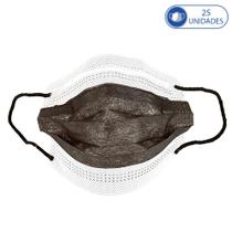 Caixa com 25 Máscaras Descartáveis Infantis Preto Miralupa com Filtro Synergex e Clipe para Nariz