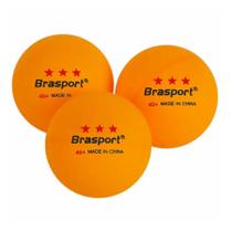 Caixa Com 3 Bolas Para Tênis De Mesa Gold Sports Brasport 3 Estrelas - Laranja