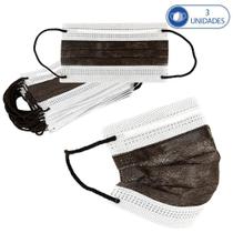 Caixa com 3 Unidades de Máscaras Preto Cirúrgicas para Crianças Miralupa