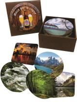 Caixa Com 30 Porta Copos Com Estampas De Paisagem