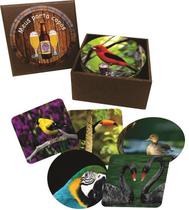 Caixa Com 30 Porta Copos Com Estampas De Pássaros