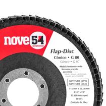 Caixa com 5 Discos de Lixa Flap 4.1/2" Grão 80 Nove54 Caixa com 5 Discos de Lixa Flap 4.1/2" Grão 80 Nove54
