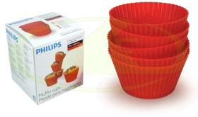 Caixa com 5 formas silicone p/ muffin cupcake airfryer multicooker original philips walita lavável