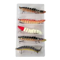 Caixa Com 5 Iscas Tuvira Articulado 10cm - Cores Variadas Caixa Com 5 Iscas Tuvira Articulado 10cm - Cores Variadas