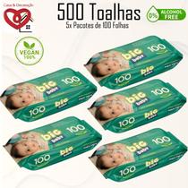 Caixa com 5 Pacotes de Lenços_Toalhas Umedecida Big Baby Higiene do Bebe Mega