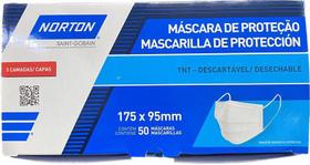 Caixa com 50 mascaras descartaveis tnt 3 camadas norton