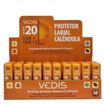 Caixa Com 50 Protetor Labial Calêndula FPS 20 - Vedis