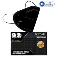 Caixa com 500 Unidades de Máscaras Kn95 Premium Pretas WWDoll para Proteção com Clipe de Nariz Caixa com 500 Unidades de Máscaras Kn95 Premium Pretas WWDoll para Proteção com Clipe de Nariz