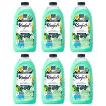 Caixa Com 6 Amaciante Comfort De Roupa Brisa Tropical Com Toque De Coco Frasco 1 8l