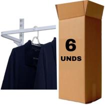 Caixa com 6 Cabideiros 60cm Branco