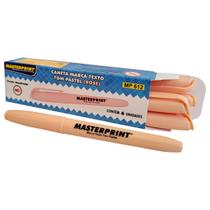 Caixa com 6 Canetas Marca Texto Rosê Tom Pastel Ponta Chanfrada Masterprint MP 612