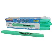 Caixa com 6 Canetas Marca Texto Verde Tom Pastel Ponta Chanfrada Masterprint MP 612