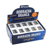 Caixa com 60 Borrachas Escolares Pequenas Brancas Macias Alta Precisão para Apagar Lápis em Uso Escolar e Escritório