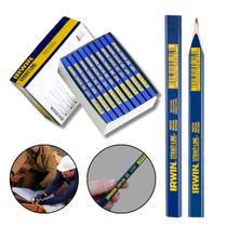 Caixa Com 72 Lápis Para Carpinteiro Marceneiro Pedreiro Irwin Azul Marcação Profissional 18cm GrafiteResistente