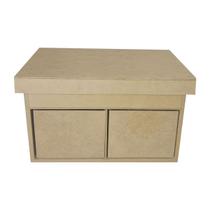 Caixa com Divisoria Tampa Parafusada e Duas Gavetas 26x18x15 Mdf Madeira