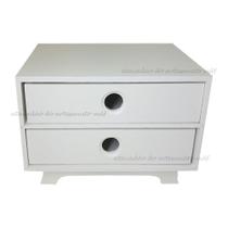 Caixa com Duas Gavetas com Pés Resistentes 22cm Mdf Madeira Pintado