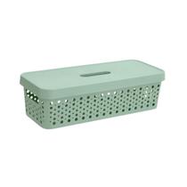 Caixa Com Tampa Empilhável 3,6 Litros Organizador Design Moderno Armário Versátil Lavanderia Multiuso Caixa Com Tampa Empilhável 3,6 Litros Organizador Design Moderno Armário Versátil Lavanderia Multiuso