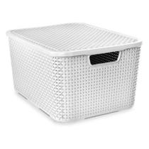 Caixa Com Tampa Organizadora 15 Litros Rattan Multiuso 1 Un Caixa Com Tampa Organizadora 15 Litros Rattan Multiuso 1 Un