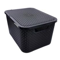 Caixa Com Tampa Organizadora 20 Litros Rattan Multiuso 1 Un Caixa Com Tampa Organizadora 20 Litros Rattan Multiuso 1 Un