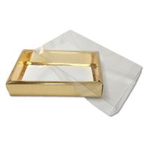 Caixa com Tampa Transparente Nº 7 (15cm x 21cm x 3,5cm) Dourada 10 unidades Assk Rizzo Embalagens Caixa com Tampa Transparente Nº 7 (15cm x 21cm x 3,5cm) Dourada 10 unidades Assk Rizzo Embalagens