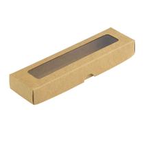 Caixa com Visor S00 (4cm x 15,5cm x 2cm) Kraft 10 unidades Assk Rizzo Embalagens