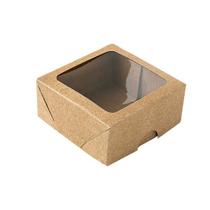 Caixa com Visor S16 (7cm x 7cm x 3cm) Kraft 10 unidades Assk Embalagens