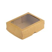 Caixa com Visor S19 (8,5cm x 12,5cm x 3,5cm) Kraft 10 unidades