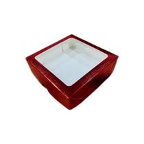 Caixa com Visor S21 (15cmx15cmx4cm) - Marsala - 10 unidades - ASSK - Rizzo