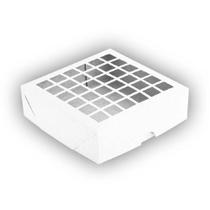 Caixa com Visor Vazada S3 14x14x4cm Branca 10un - Assk Rizzo