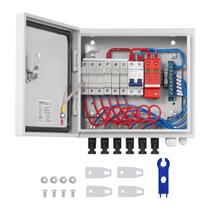 Caixa combinadora fotovoltaica VEVOR de 6 cordas com fusível 10A e disjuntor 63A