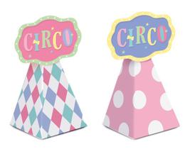 Caixa Cone para Lembrancinha Festa Circo Rosa - 08 unidades - Cromus - Rizzo
