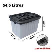 Caixa Container C/ Rodízio Organizadora Cesto 54,5l